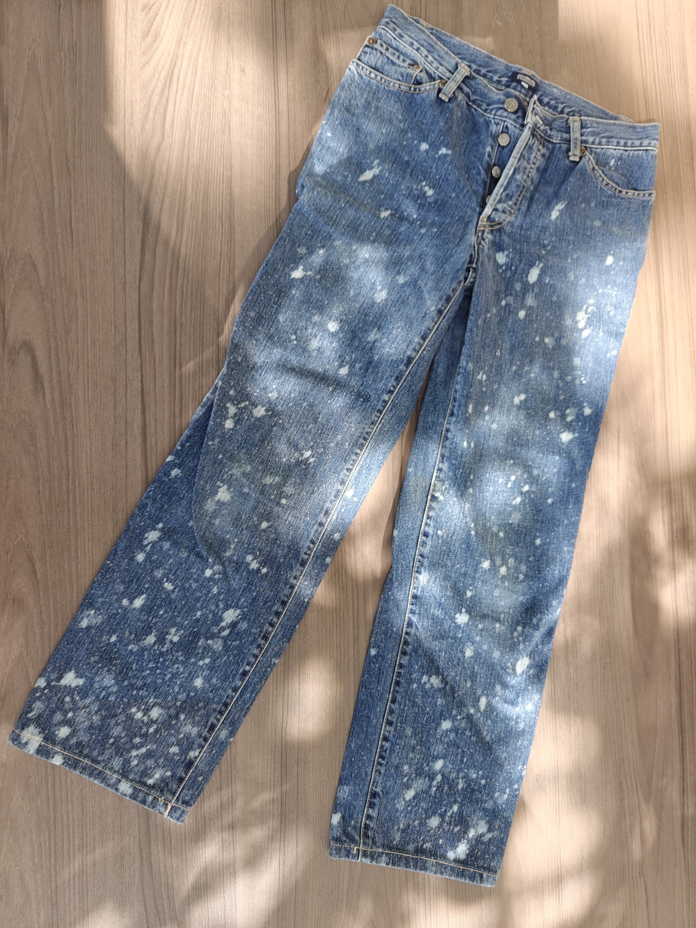 Japanese Brand Journal Standard Blue Splatter Straight-Leg Jeans
